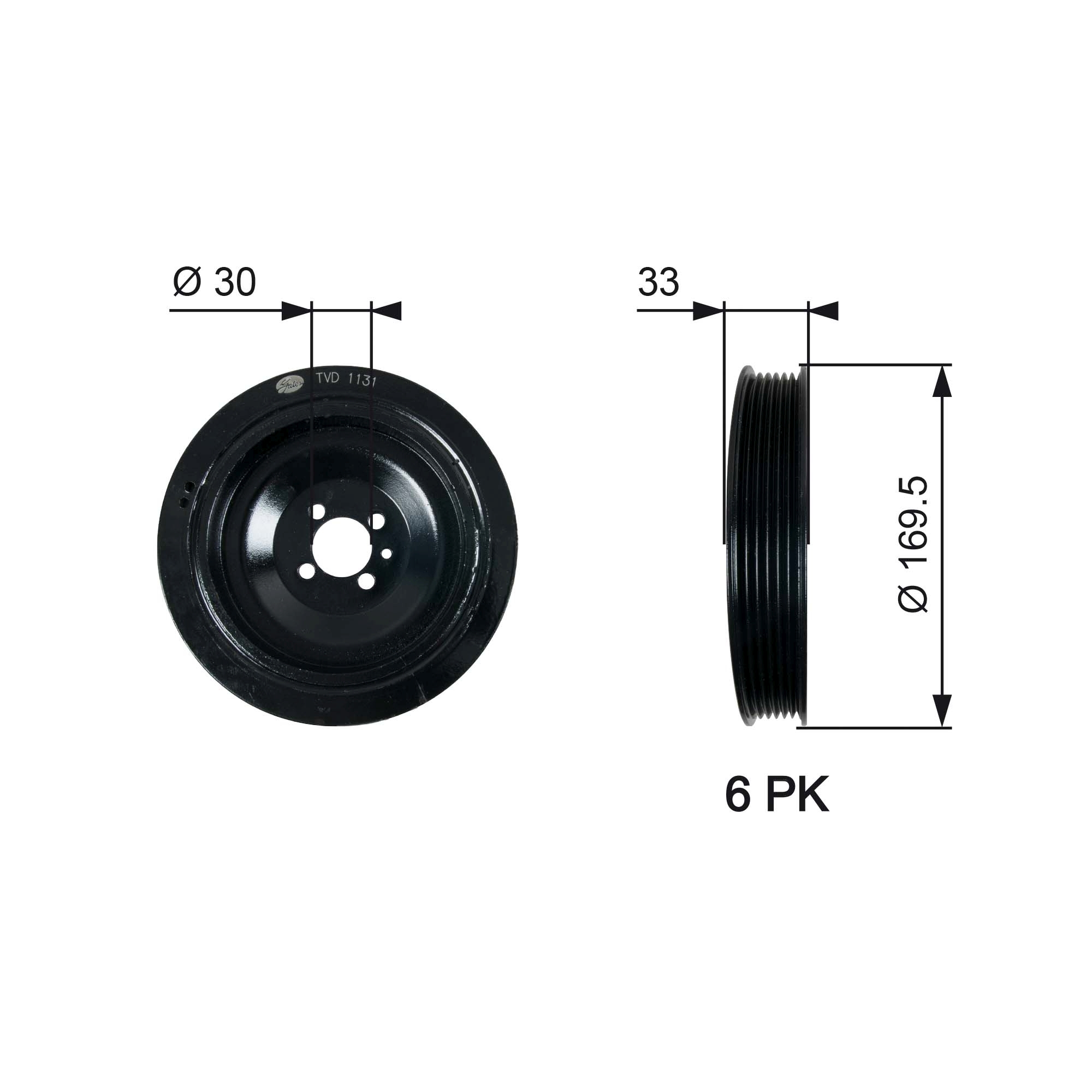 Belt Pulley, crankshaft GATES TVD1131