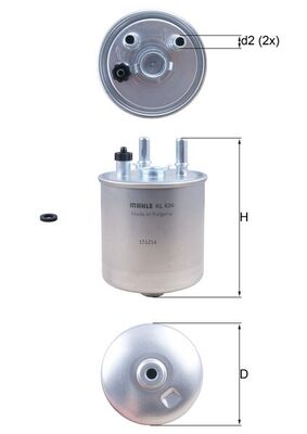 Fuel filter KNECHT KL 639D