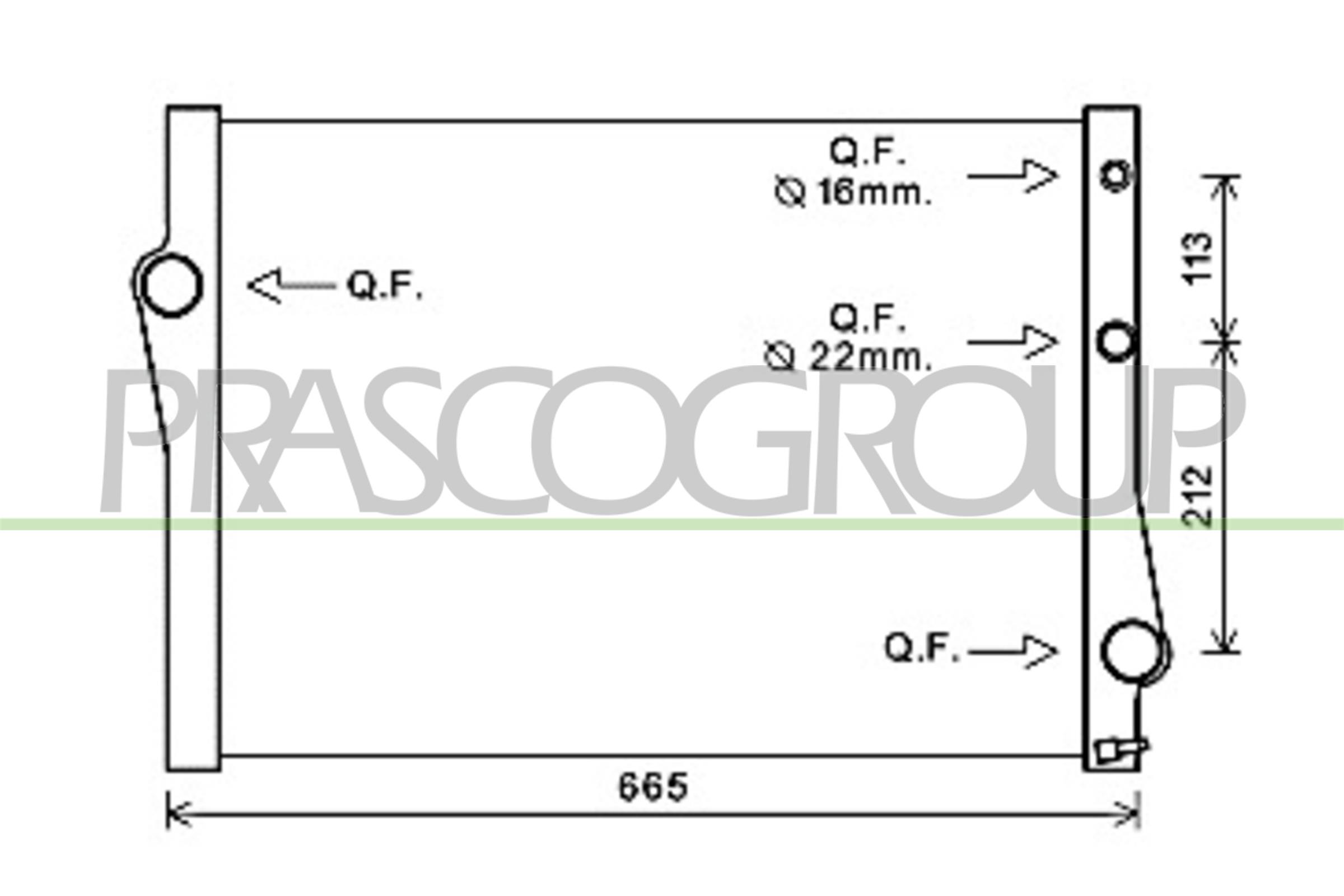 Radiator, engine cooling PRASCO BM822R002