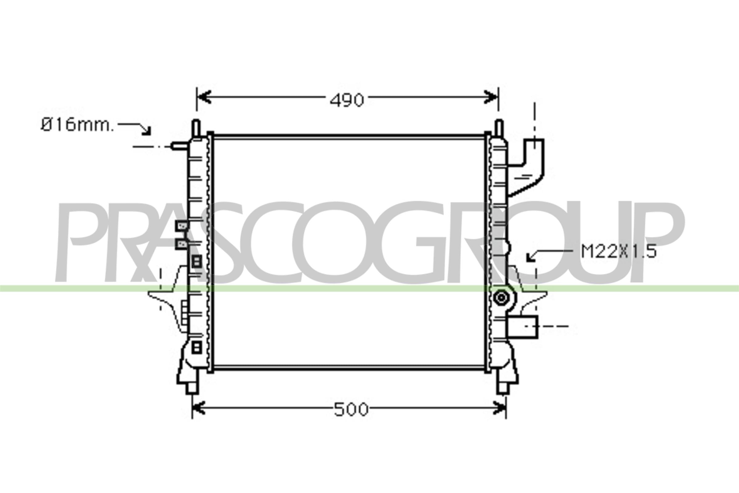 Radiator, engine cooling PRASCO RN025R006