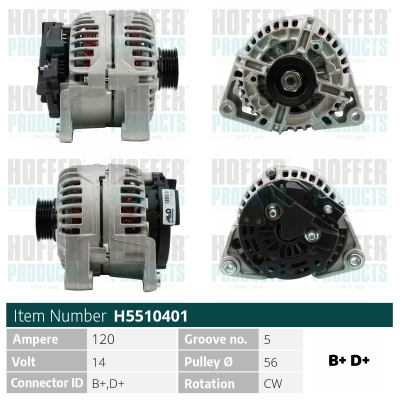 Alternator HOFFER H5510401