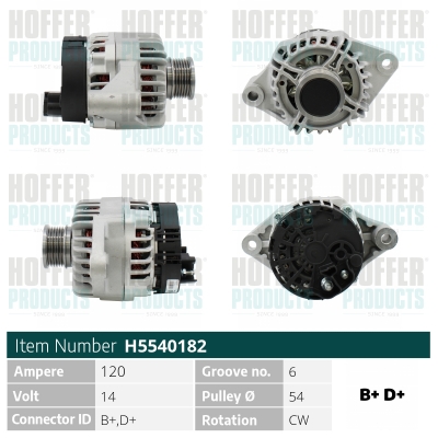 Alternator HOFFER H5540182