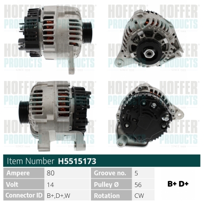Alternator HOFFER H5515173