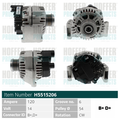 Alternator HOFFER H5515206