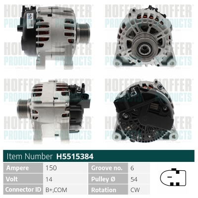 Alternator HOFFER H5515384
