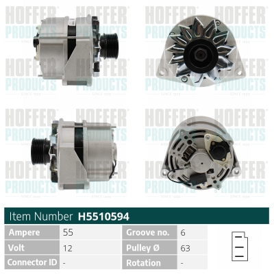 Alternator HOFFER H5510594