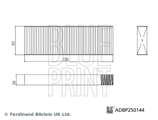Filter set, cabin air BLUE PRINT ADBP250144