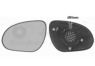 Mirror Glass, exterior mirror VAN WEZEL 8207837