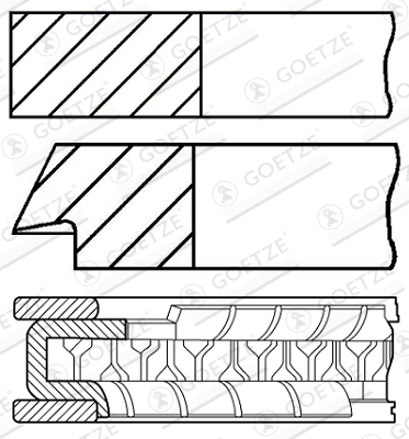 Piston Ring Kit GOETZE ENGINE 08-127300-00