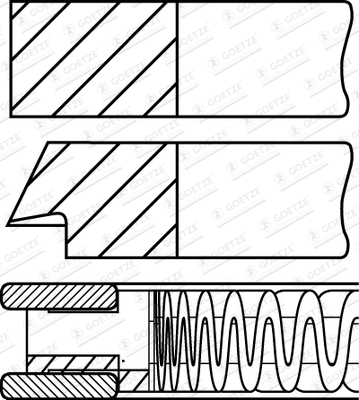 Piston Ring Kit GOETZE ENGINE 08-141300-10