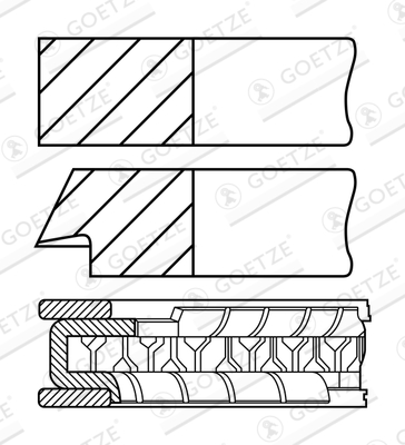 Piston Ring Kit GOETZE ENGINE 08-141300-30