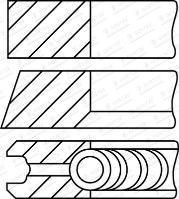 Piston Ring Kit GOETZE ENGINE 08-145108-00