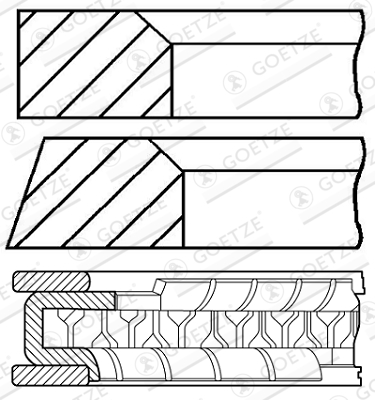 Piston Ring Kit GOETZE ENGINE 08-154200-00