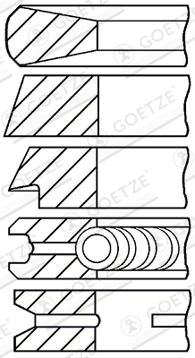 Piston Ring Kit GOETZE ENGINE 08-174300-10