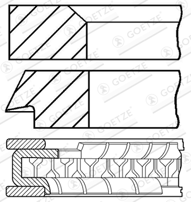 Piston Ring Kit GOETZE ENGINE 08-334600-00