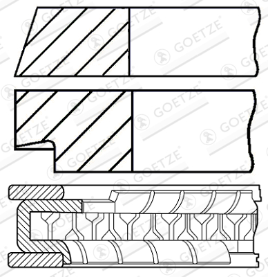 Piston Ring Kit GOETZE ENGINE 08-404500-00