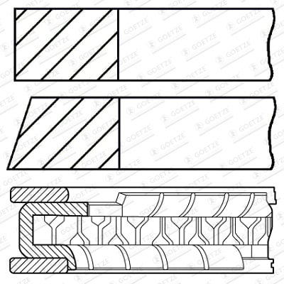 Piston Ring Kit GOETZE ENGINE 08-422700-00