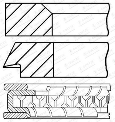 Piston Ring Kit GOETZE ENGINE 08-424200-10