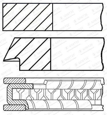 Piston Ring Kit GOETZE ENGINE 08-446500-00