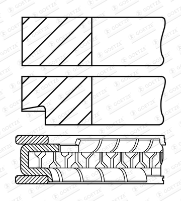 Piston Ring Kit GOETZE ENGINE 08-452200-00