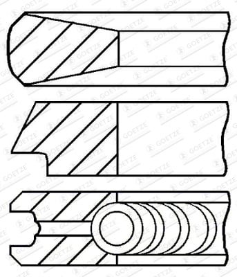 Piston Ring Kit GOETZE ENGINE 08-424008-00