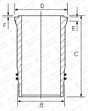 Cylinder Sleeve GOETZE ENGINE 14-450380-00