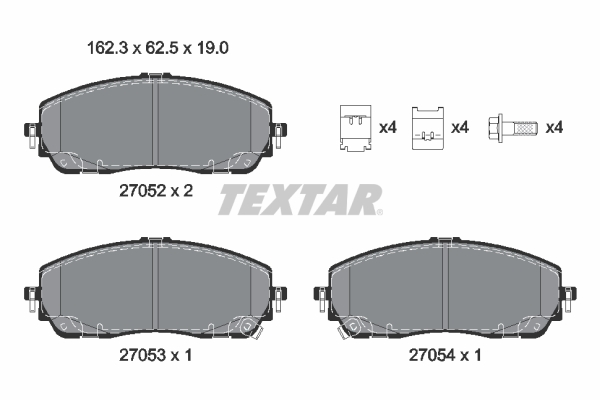 Brake Pad Set, disc brake TEXTAR 2705201