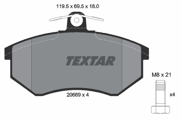 Brake Pad Set, disc brake TEXTAR 2066928