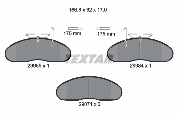 Brake Pad Set, disc brake TEXTAR 2998501