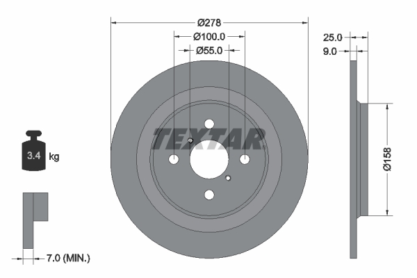 Brake Disc TEXTAR 92161900