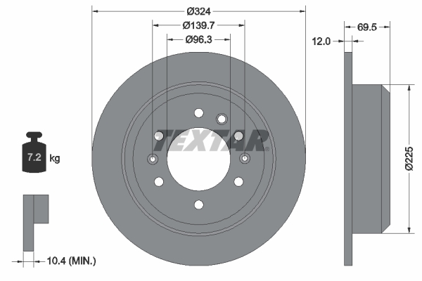 Brake Disc TEXTAR 92161800
