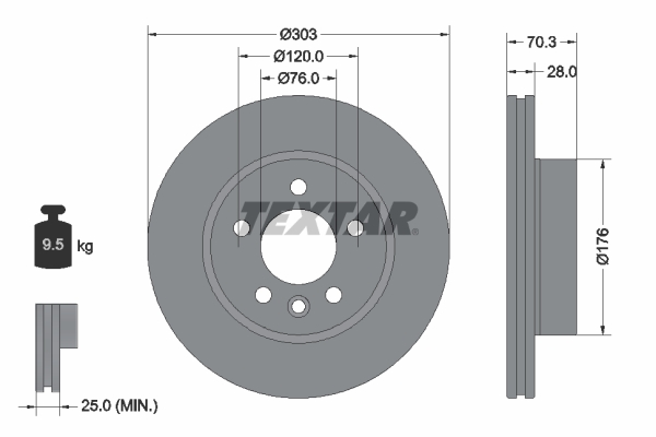 Brake Disc TEXTAR 92288403