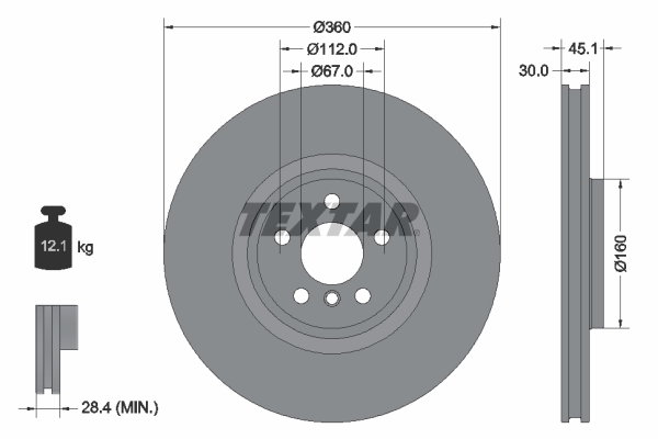 Brake Disc TEXTAR 92307203