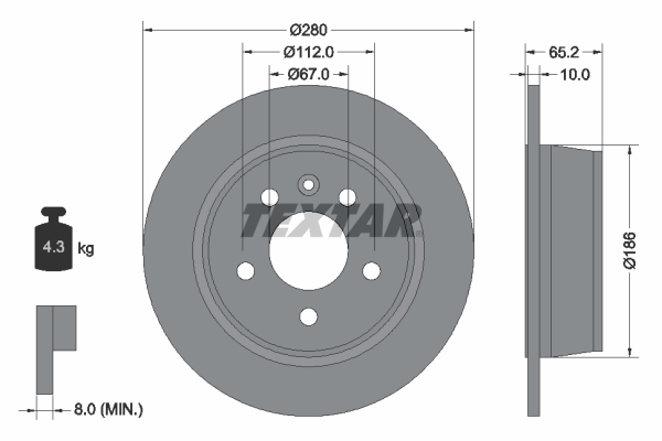 Brake Disc TEXTAR 92074503