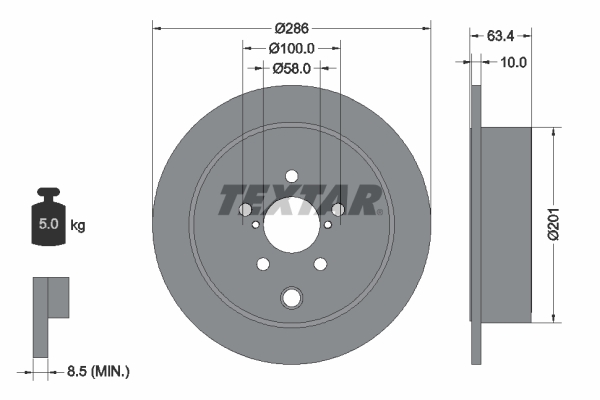 Brake Disc TEXTAR 92200000