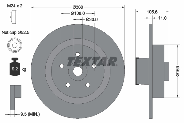Brake Disc TEXTAR 92252900
