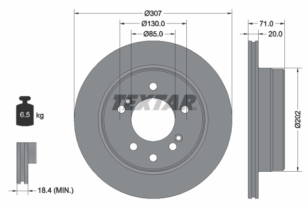 Brake Disc TEXTAR 92203103