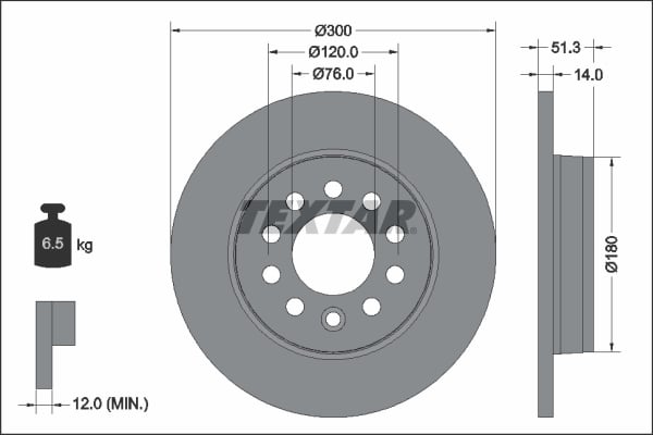 Brake Disc TEXTAR 92345203