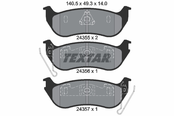 Brake Pad Set, disc brake TEXTAR 2435501