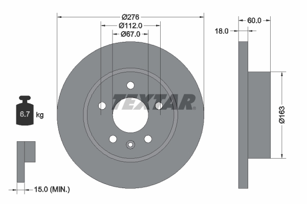 Brake Disc TEXTAR 92129203