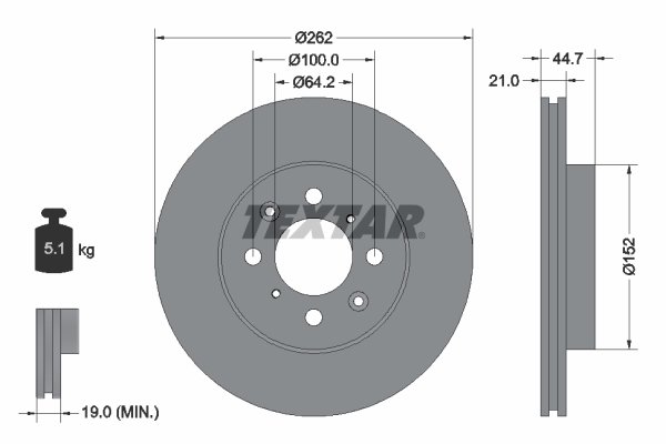 Brake Disc TEXTAR 92060900