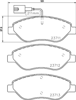 Brake Pad Set, disc brake TEXTAR 2371102