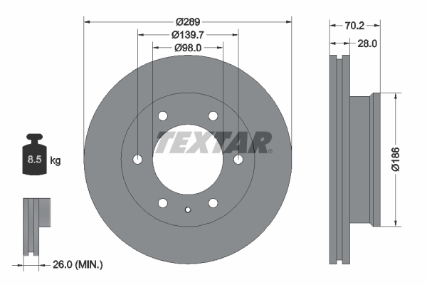 Brake Disc TEXTAR 92223000
