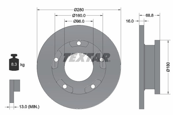 Brake Disc TEXTAR 92159100