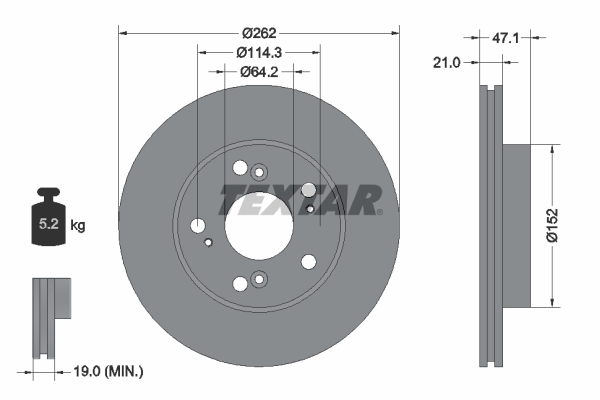 Brake Disc TEXTAR 92175803