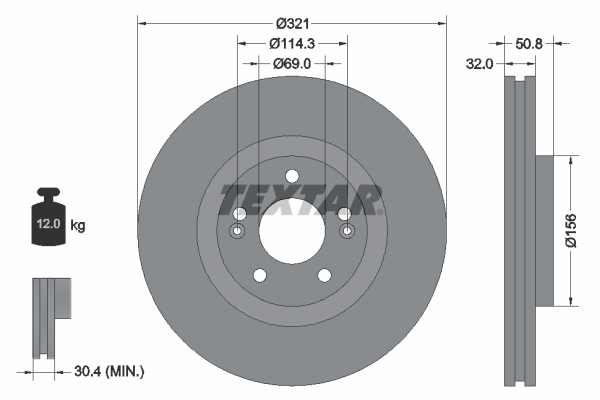 Brake Disc TEXTAR 92221700