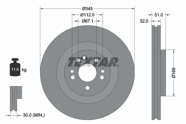 Brake Disc TEXTAR 92103203