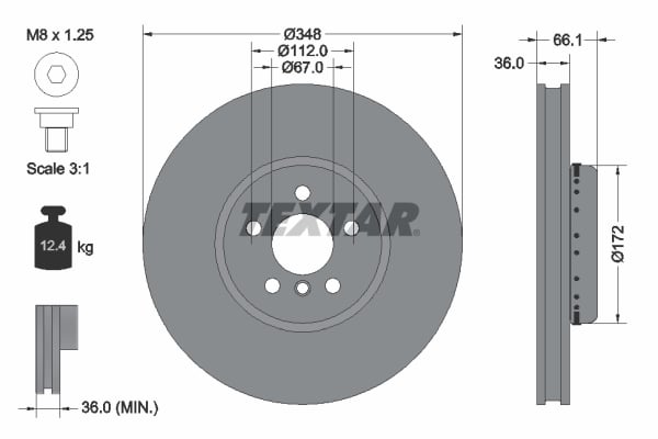 Brake Disc TEXTAR 92288825