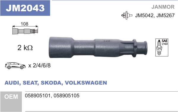 Plug, coil JANMOR JM2043