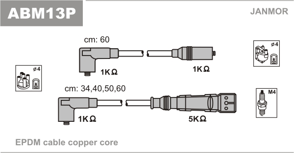 Ignition Cable Kit JANMOR ABM13P